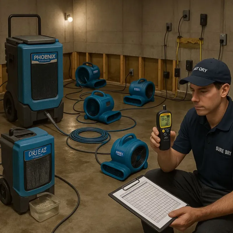 Structural Drying and Dehumidification process in Duncan, OK
